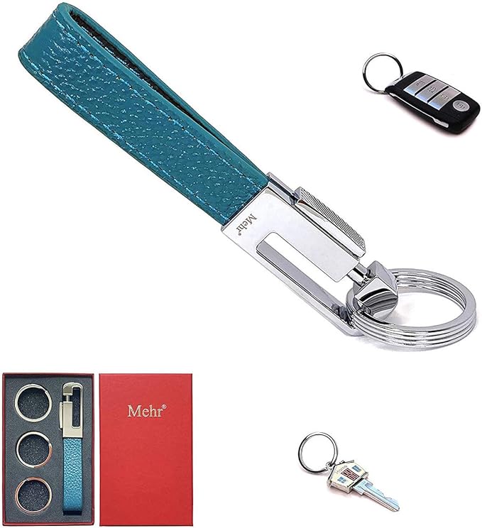 Mehr Car Keychain - Key Management with Removable Keyrings for Home & Office KC8, Blue