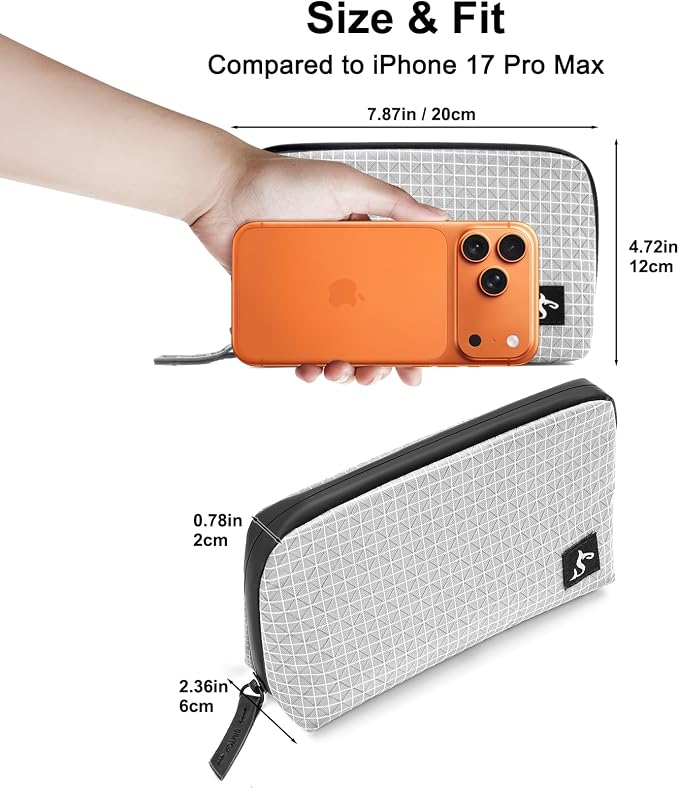 simtoper Small Electronics Organizer Travel Case – Slim Travel Cable Pouch for Small Tech Accessories, Cords, Chargers, Earbuds – Lightweight Mini Tech Bag for Backpack, Business, Travel
