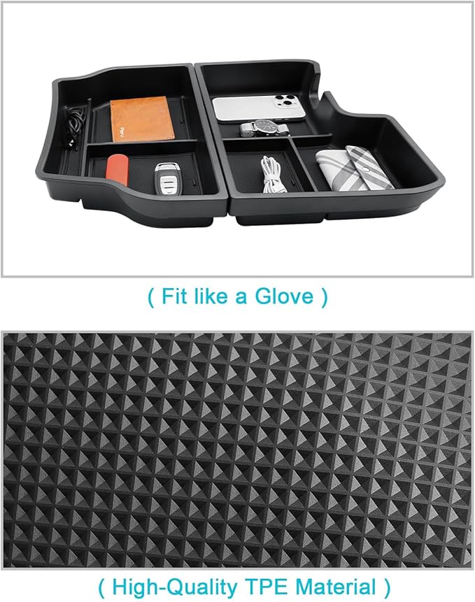 CDEFG 2Pcs Center Console Organizer Lower Tray for Toyota Sienna 2021-2025 2026 Accessories, Lower Center Console Tray Sienna Interior Storage Box