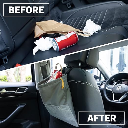 GNEGNI 2PCS Car Garbage Can, Hanging Car Trash Bag with Waterproof Leakproof Lining