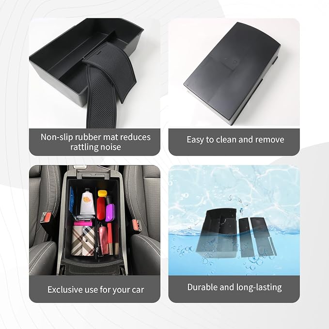 CDEFG for 2025 Ascent Center Console Organizer Tray for 2019-2024 2025 Subaru Ascent Accessories Middle Console Armrest Tray Storage Box Arm Rest Insert Coin Container (Black)