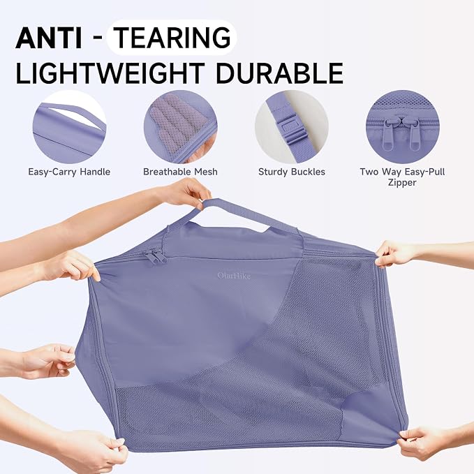 OlarHike 11 Set Packing Cubes for Travel, Gifts for Women Mom,Anti-Tearing Suitcase Organizer with Over 1000 pcs Mesh Holes,Vacation Essentials & Accessories for Cruise Ship