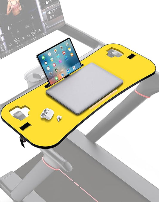 Treadmill Desk Attachment, Tread Tray Ergonomic Platform, Laptop Holder with Tablet Holder,New Universal Cooling Holes Laptop Stand for Home/Office(Yellow)