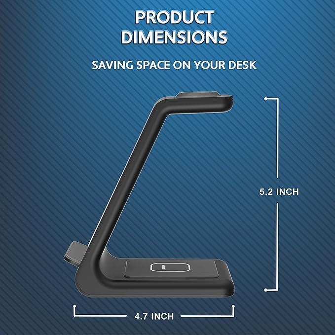 Charging Station for Multiple Devices,3 in 1 Fast Charging Dock for iPhone Series 14/13/12/11/X/8 Plus,Airpods, Desk Wireless Charger for Apple Watch 8/Ultra/7/6/SE/5/4/3/2 with QC3.0 Wall Adapter
