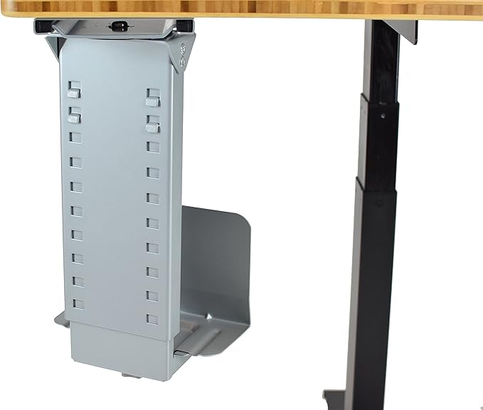 Uncaged Ergonomics CPU1 Adjustable Under Desk Computer Mount, 360??Swivel Steel CPU Holder PC Holder Under Desk Mount PC Tower Stand for Office