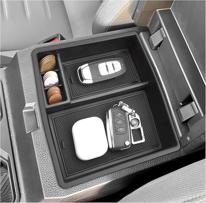 SXCY for 2024 2025 2026 Toyota Tacoma Center Console Organizer for 2024 2025 2026 Toyota Tacoma Accessories Console Tray 2024-2026 Tacoma Console Organizer 2024-2026 Tacoma Limited Accessories Black