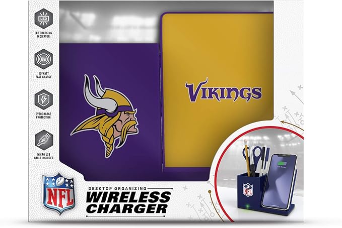 SOAR NFL Unisex Wireless Charging Stand and Desktop Organizer