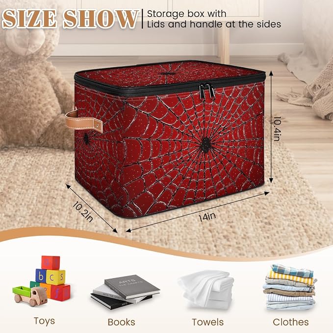 Storage Basket for Bedroom Kitchen Bathroom Storage Bins with Lids Collapsible Toy Cube Storage Organizer for Kid Teen Women Men