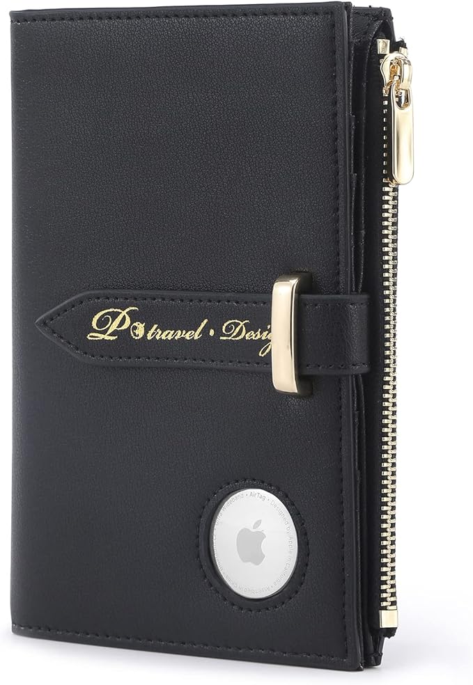 Passport Holder for Family,RFID Travel Document Organizer for Women,RFID Passport Wallet with Airtag Holder,Family Passport Protector Case, Anti-Lost Travel Essentials(Air tag Not Included)