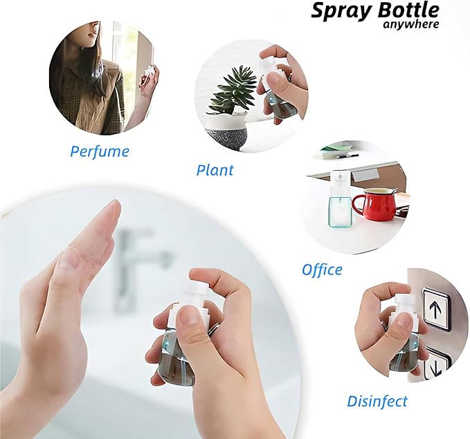 6 Pack 1oz 30ml Travel Spray Bottles TSA Approved - Leakproof Plastic Fine Mist Sprayers for Toiletries, Skincare & Plants, Portable Mini Sprayer Set with Secure Caps & Assorted Colors