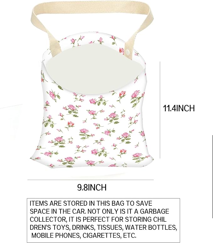 Hanging Car Trash Can and Bag for Accessories