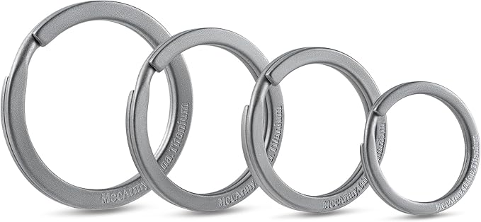 MecArmy Titanium 3pcs/4pcs/7pcs/18pcs Key Rings Keychain Large Small Split Rings