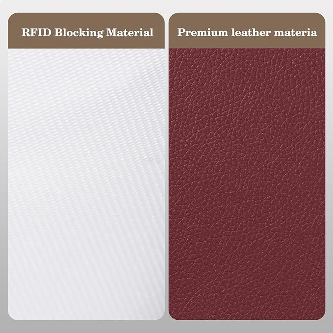 CoBak Passport Holder Cover with Safe Zipper Closure, Premium Passport Wallet for Travel, Cute RFID Blocking Card Case, Waterproof Travel Accessories for Man, Pebbled Wine