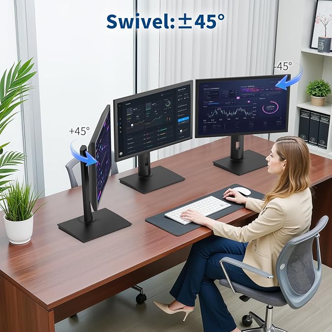 Vesa Monitor Stand with Spring-Adjustable Height, Swivel, Tilt, Rotation Vesa Stand, Compatible with Monitors Within 27 inch and Weighing Between 4.8-7.8lb (Black, Only for 4.8-7.8 lb Monitor)