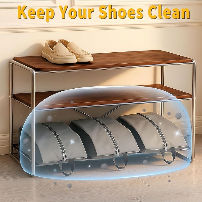 2-Pack Travel Shoe Bags – Large Water-Resistant Shoe Organizer Pouch with Zipper, Portable Storage Bags for Sports, Gym, and Carry-On Luggage