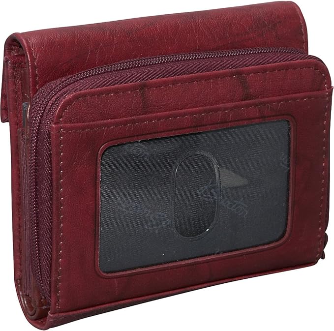 Buxton Heiress Leather Zip Purse (Mahogany)