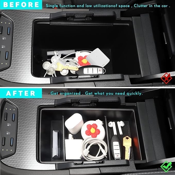 MARCHFA Center Console Organizer Tray Compatible for 2021 2022 2023 2024 2025 Toyota Venza Accessories Armrest Storage Box Insert Tray Organizer