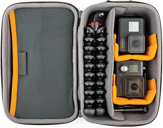 Lowepro Hardside CS 60 Case for Small Drone, Mirrorless Cameras or 2 Action Cameras, 1-2 Lenses, Accessories, 14.00 x 8.51 x 22.71 cm, Black