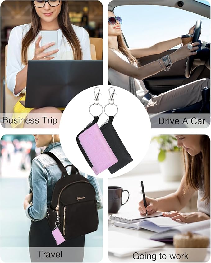 Meiiy Car Key Fob Cover,Car Key Holder Keychain Car Key Case Car Key Sleeve Pouch Small Zipper Bag With Keychain