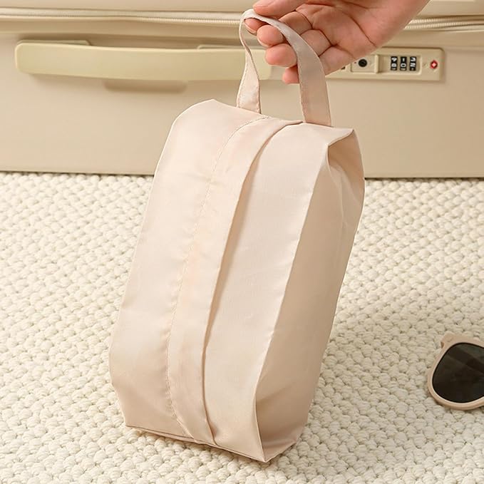 Twill Fabric Organiser with Handle Portable Laundry Bag for Underwear Socks Travel Essential Breathable Travel Underwear Organiser