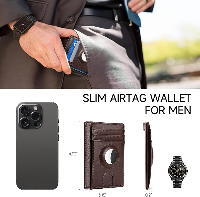 FALAN MULE Slim Wallet Men RFID blocking Leather Stylish Minimalist Front Pocket Wallets for Men