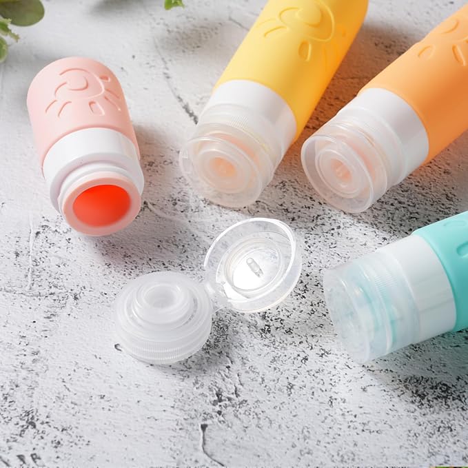Zafit 18 Pack travel Bottles for Toiletries, TSA Approved Silicone Travel Containers Leak Proof Refillable Travel Accessories for Shampoo Conditioner Lotion Body Wash(Multicolored E)