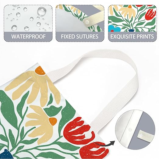 Boho Flower Car Trash Can, Car Trash Bag Hanging, Waterproof Cars Back Seat Hanging Organizer and Storage Trash Bags for Vehicle Travelling Camping