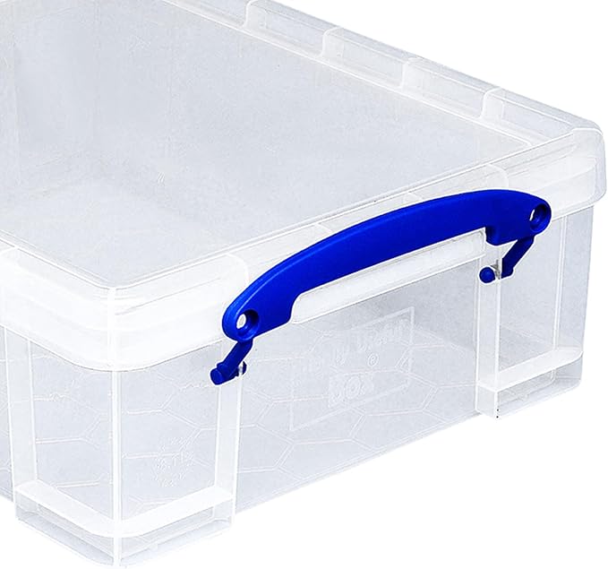 Really Useful Box 2 Pack Storage Bins, Clear Plastic Stackable Organizing Totes, 8.1 Liter
