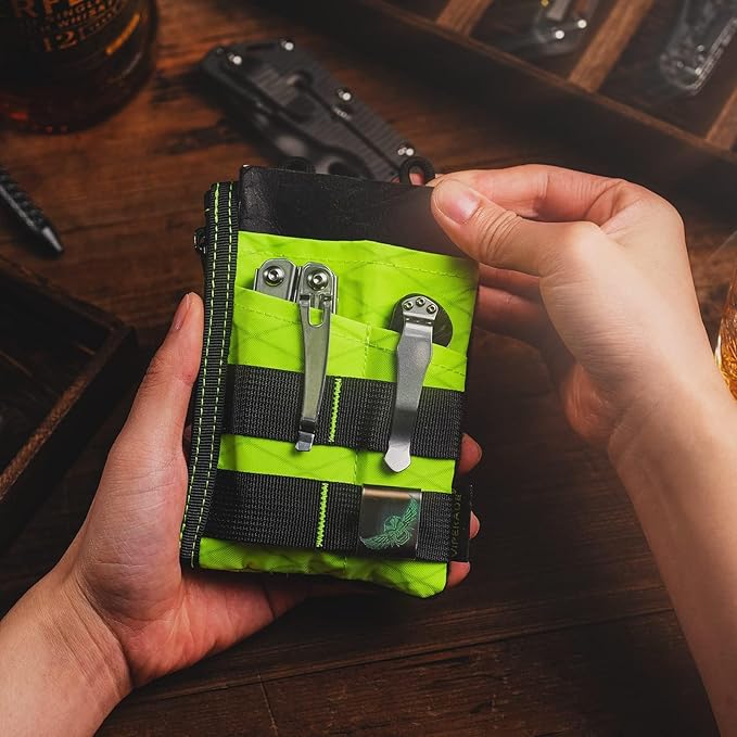 VIPERADE VE18 EDC Pouch, Pocket Organizer for Men, EDC Pocket Organizer, 3 Slots with 2 Zipper Pockets, Multitool Pouch