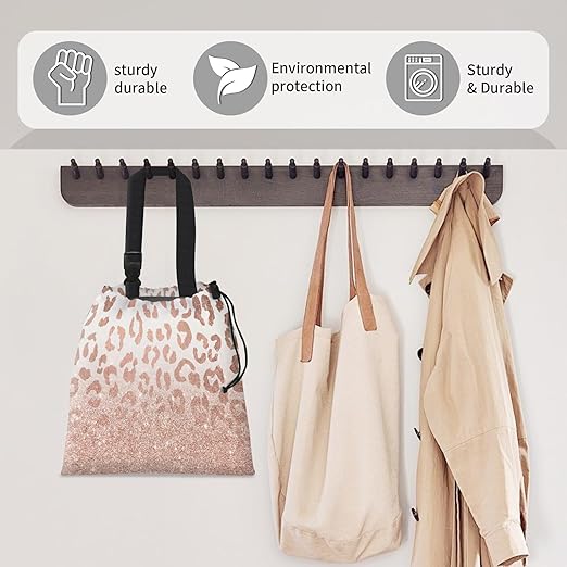 Car Trash Bag Large Hanging Can for Back of Seat, Cute Waterproof Car Garbage Bag for Vehicle, Travelling, Outdoor Luxury Glitter Pink Leopard
