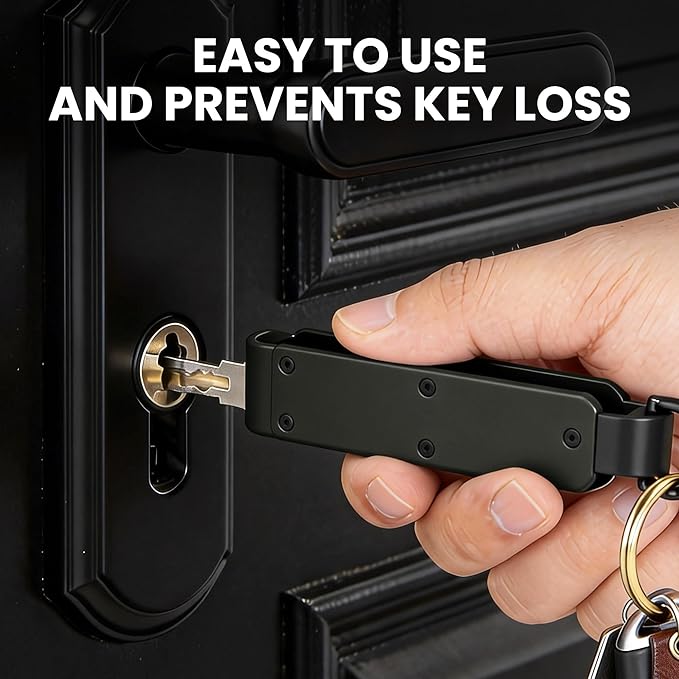 Key Organizer – Minimalist Metal Key Holder for 1-5 Keys, Compact Keychain with Clip, Noiseless & Sleek Design for Men and Women (Green)