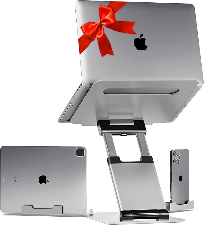 Lifelong Laptop Stand: Adjustable Height, Fits 10-17 Inch Laptops, Portable & Desk-Mounted