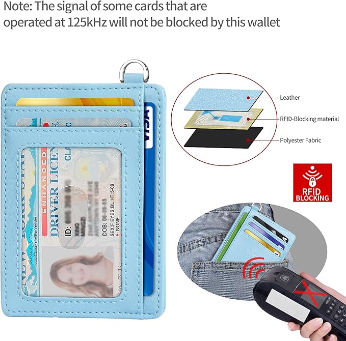 EcoVision Slim Minimalist Front Pocket Wallet, RFID Blocking Credit Card Holder Wallet with Detachable D-Shackle for Men Women