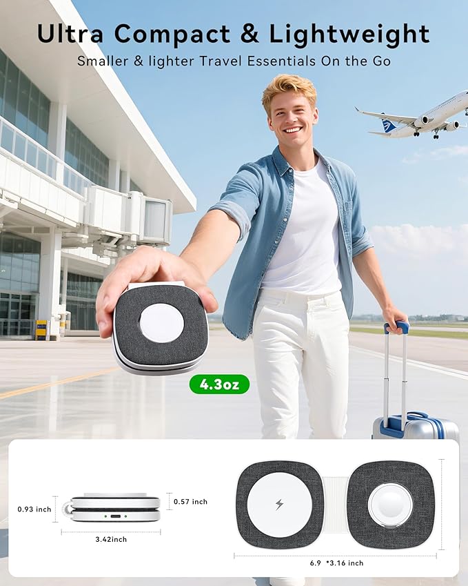 Charging Station for Apple Multiple Devicesï¼? in 1 Foldable Wireless Charger for Magnetic Wireless Charger Station Travel Charging Pad for Apple iPhone 17 16 15 14 13 12 Series& Apple Watch& Airpods