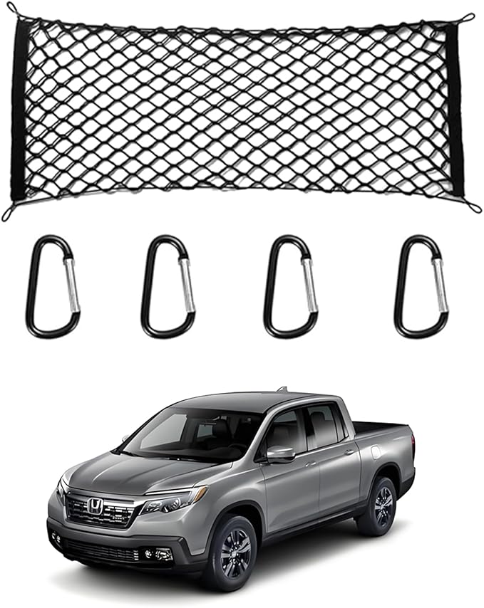 for Honda Ridgeline Envelope Style Truck Bed Cargo Net - Fits 2013-2024 2025 2026 Ridgeline Accessories Cargo Net for Pickup Truck Bed - Heavy Duty Carabiners