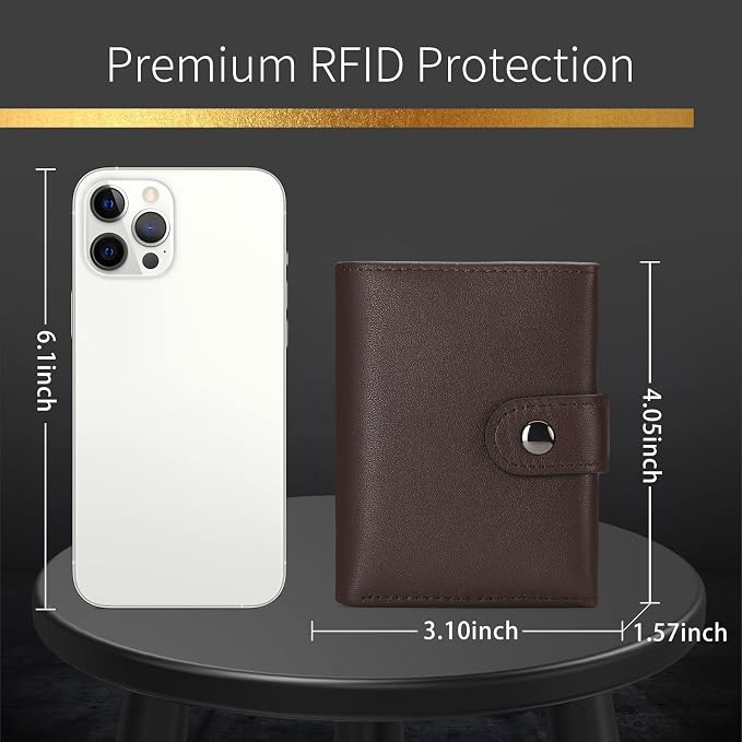 FALAN MULE Wallet for Men Genuine Leather AirTag Wallet RFID Blocking Credit Card Holder Minimalist Wallet with Gift Box