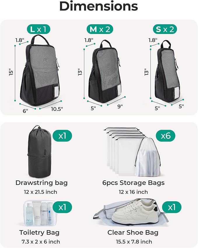 BAGSMART 6 Set /4 Set/2 Set Compression Packing Cubes for Travel, Lightweight Luggage Organizer Bags, Durable Space Saver Bags Travel Essentials