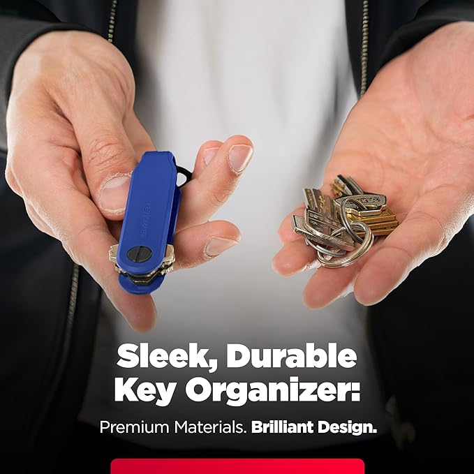 KeySmart Loop - Keychain Key Holder, FKM Silicone Compact Key Organizer for Key Chain, Clutter-Free Compact EDC Key Chains
