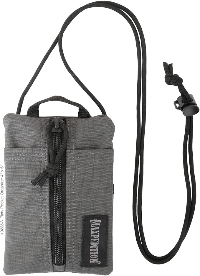MAXPEDITION Platy Pocket Organizer, Durable EDC Tool Pouch for Men, Neck Wallet with Paracord Lanyard, Holds Flashlight, Multitool, Pen, Notebook