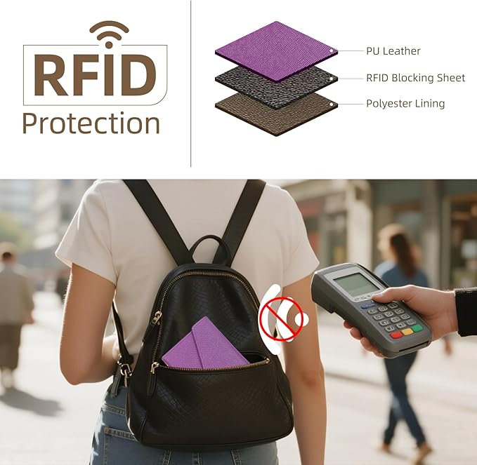 ZOPPEN Mulit-purpose Rfid Blocking Passport Holder Travel Wallet (Ver.4) Passport and Vaccine Card Holder ComboTri-fold Document Organizer Travel Essentials