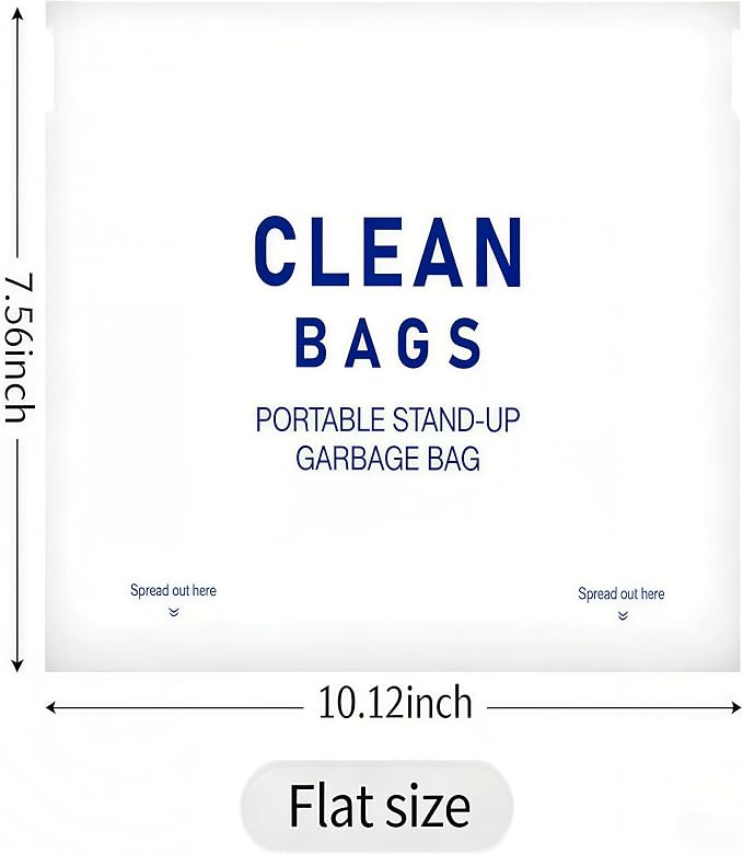 Annper Disposable Car Trash Bags for Garbage, 20 Pack 7.56" × 5.55" × 4.57" Vomit Bags with Recycled HDPE, Adhesive Hanging Trash Can Liners for Car Boat Plane Travel Camping Office Bedroom