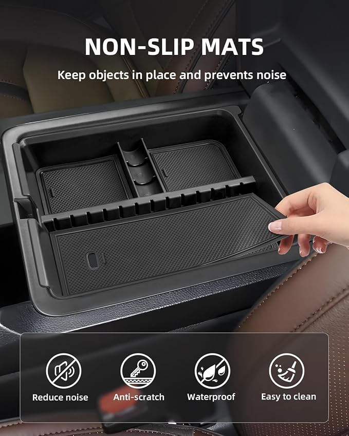 Armrest Organizer for 2025 2024 2023 Honda Pilot/2024 2025 Ridgeline/2024 2025 2026 Passport, Center Console Organizer, Center Console Tray Custom for Honda Pilot Accessories, Black
