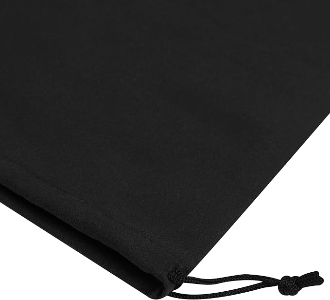 Premium Microfiber Drawstring Bags (Set of 5) – Multipurpose Travel Storage Pouches for Cords, Toiletries, Jewelry, Shoes – Durable Organizer with Strong Drawstring Closure (Black, 12 x 16 Inches)