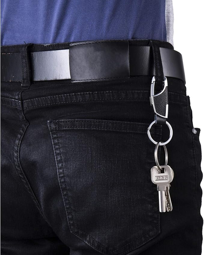 BAKUN Premium Handmade Car Leather Valet Keychain Key Organizer For Men Women, Home Key Chain Key Ring Key Holder