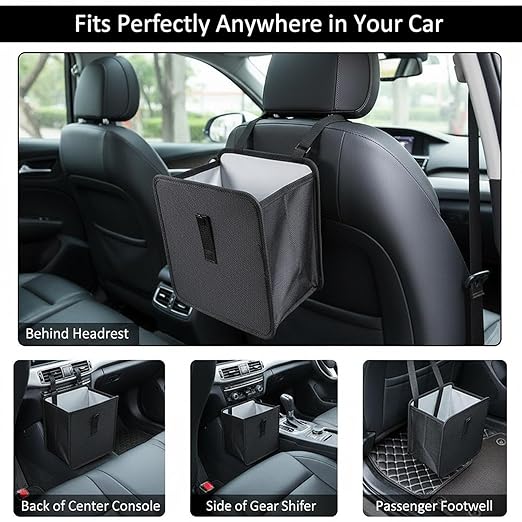 Foldable Car Trash Can, Hanging Waterproof Leakproof Car Trash Bin, with 40Pcs Trash Bags, Large Capacity Car Storage Bag, Travel Trash Bin for The Back/Front/Console, Multipurpose Car Garbage Bag