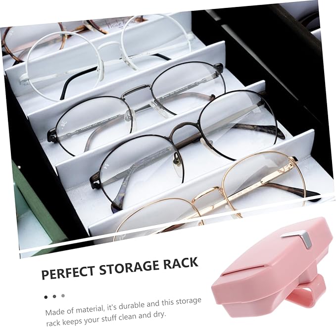 FRCOLOR 1Pc Pink Vehicle Mounted Eyewear Case Multifunctional Visor Clip for Sunglasses and Ticket Storage Durable and Organizer for Cars Great for Family