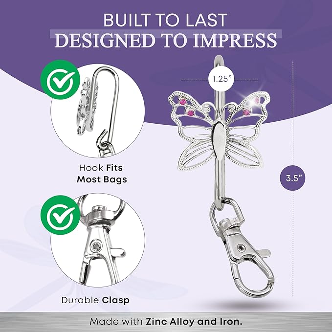 Women’s Bag Charm Key Finder, Car Keychain Hook, Cute Purse Organizer & Tote Bag Accessories, Gifts for Mom - Original