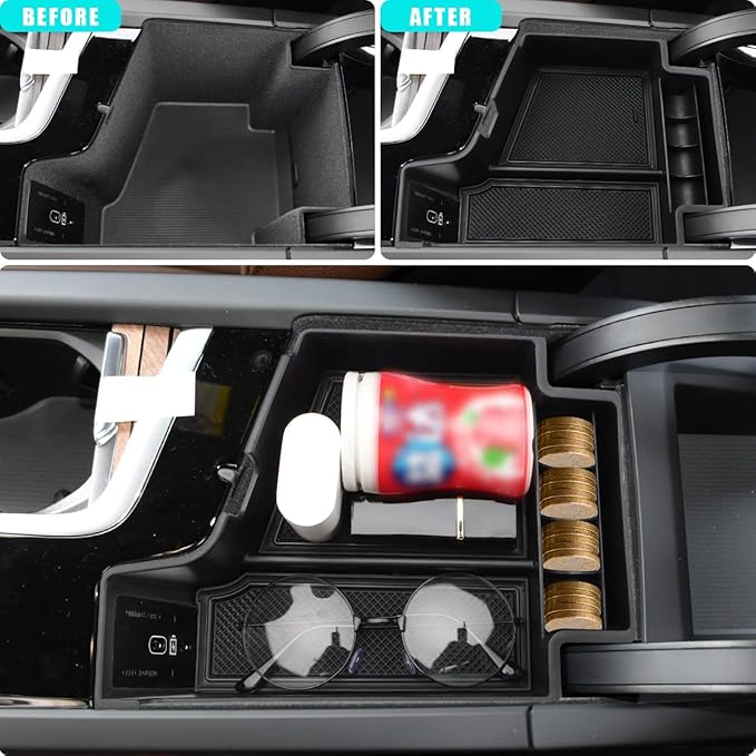 MARCHFA Center Console Organizer Tray Compatible for 2017-2022 2023 2024 Volvo XC90 S90 Accessories 2025 for 2025 Volvo XC60 2024 2023 2022-2018 Armrest Box Tray Organizer Insert Storage Box