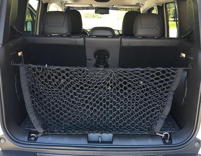 Rear Trunk Organizer Cargo Net for Jeep Compass 2017-2025 – Envelope Style Cargo Net for SUV – Premium Mesh Elastic Car Trunk Organizer Vehicle Carrier Storage–Compatible with Compass