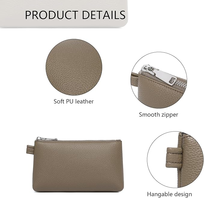 PU Leather Makeup Simple and Convenient Handbag Small Exquisite Storage Bag (PU/Tea Color)